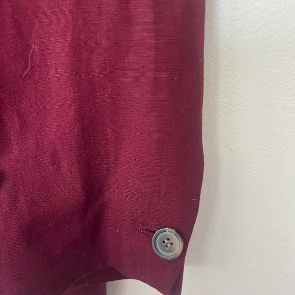 Talbots blazer burgundy linen blend womens sz 12W - Picture 10 of 11